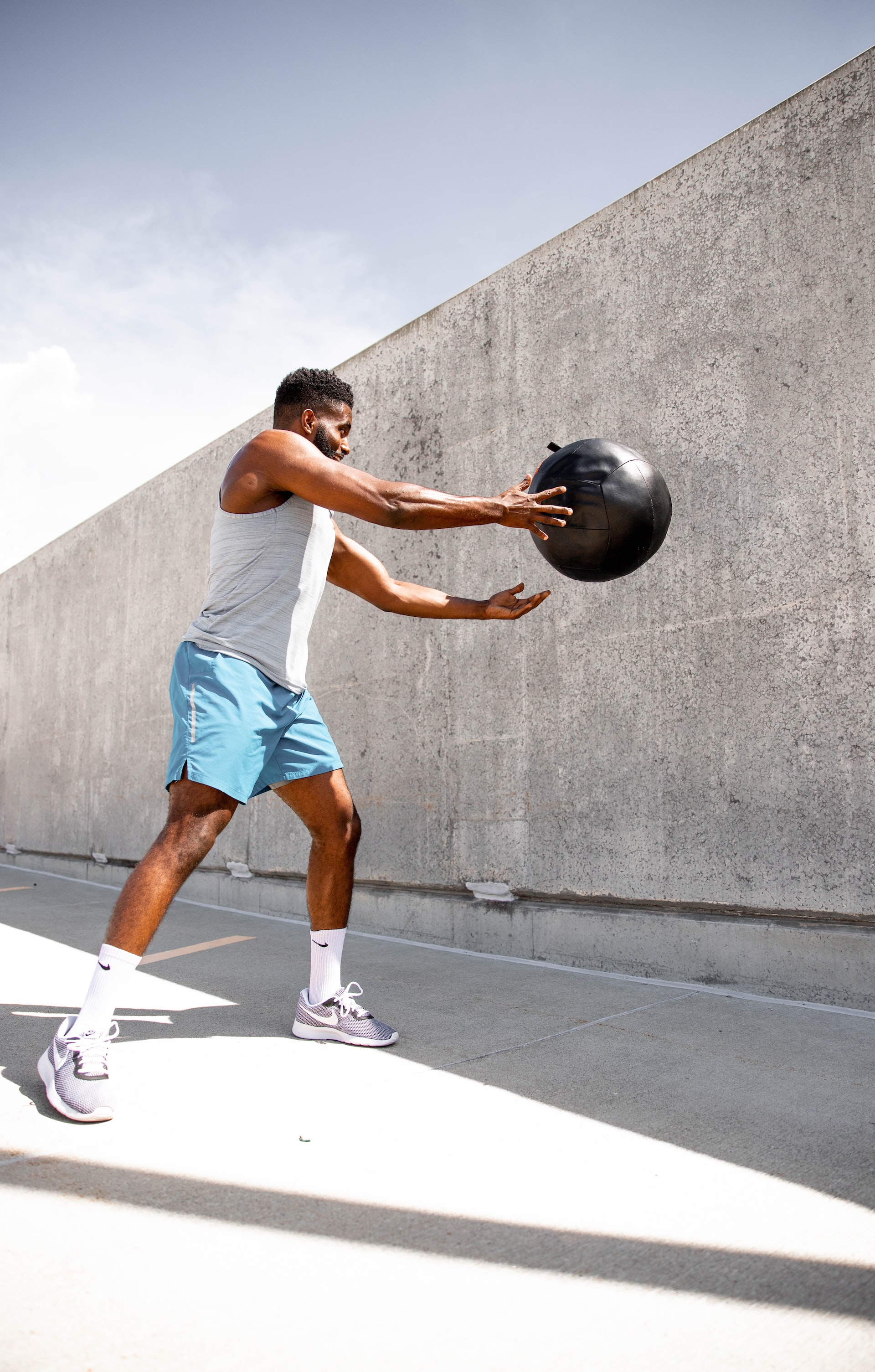 A man throwing a ball