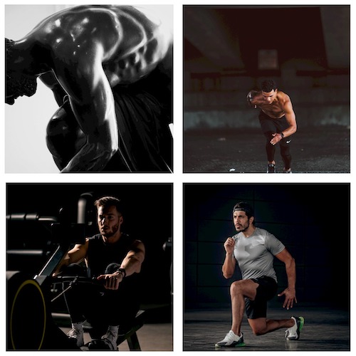 A image collection of people working out